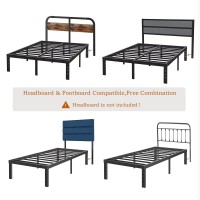 Comasach 14 Inch Twin Bed Frame No Box Spring Needed, 3500 Lbs Heavy Duty Metal Platform Bed Frames, Non-Slip And Noise-Free Mattress Foundation, Black