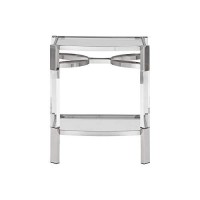 Benjara 26 Inch Metal And Acrylic Accent Table, Silver, Clear