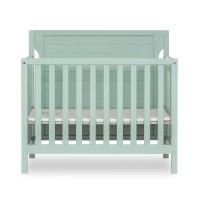 Dream On Me Bellport 4 In 1 Convertible Mini/Portable Crib In Light Seafoam Green, Non-Toxic Finish, Made Of Sustainable New Zealand Pinewood, With 3 Mattress Height Settings