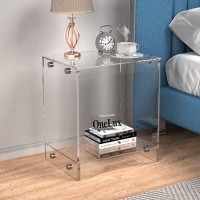 (Flat Packed) Modern Design Clear Acrylic Home Decor Display Nightstanddecorative End Tablebedside Tables (Clear)