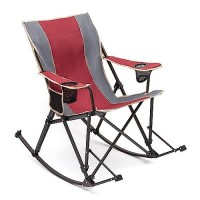 Sunnyfeel Rocking Camping Chair, Folding Lawn Chairs With Cup Holder, Storage Pocket, Mesh Back Recliner For Beach/Outdoor/Travel/Picnic/Patio, Portable Camp Rocker Chair With Carry Bag