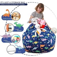 Aubliss Stuffed Animal Bean Bag Storage Chair (Dinosaur, Large (38))