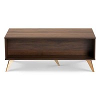 Baxton Studio Edel Walnut Brown And Gold Finished Wood Coffee Table