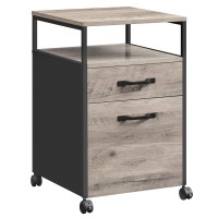 Vasagle File Cabinet, Mobile Filing Cabinet With Wheels, 2 Drawers, Open Shelf, For A4, Letter Size, Hanging File Folders, Greige And Black Uofc071B02