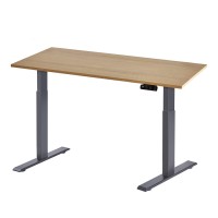 Vicllax Electric Standing Desk Height Adjustable Table, 48 X 24, Black Frame With Oak Table Top