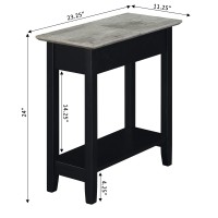 Convenience Concepts American Heritage Flip Top End Table With Shelf, 23, Faux Birch/Black