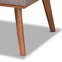 Baxton Studio Odessa Mid-Century Modern Grey Fabric Upholstered And Walnut Brown Finished Wood Dining Chair