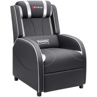 Devoko Massage Gaming Recliner Chair Pu Leather Home Theater Seating Single Modern Living Room Sofa Recliners (Silver)