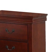 Benjara 2 Drawer Wooden Nightstand With Panel Bracket Feet, Brown