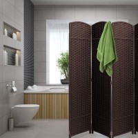 Sorbus Room Divider Privacy Screen, 6 Ft. Tall Extra Wide Foldable Panel Partition Wall Divider, Double Hinged Room Dividers And Folding Privacy Screens (Espresso Brown)