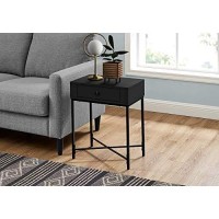 Monarch Specialties Rectangularside Nightstand-1Storage Drawer-Forliving Room Or Bedroom-Accent, 22 H End Table, Black