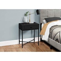 Monarch Specialties Rectangularside Nightstand-1Storage Drawer-Forliving Room Or Bedroom-Accent, 22 H End Table, Black
