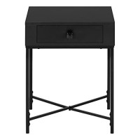 Monarch Specialties Rectangularside Nightstand-1Storage Drawer-Forliving Room Or Bedroom-Accent, 22 H End Table, Black