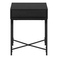 Monarch Specialties Rectangularside Nightstand-1Storage Drawer-Forliving Room Or Bedroom-Accent, 22 H End Table, Black