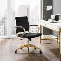 Modway Jive Ribbed Performance Velvet Mid Back Computer Desk Swivel Office Chair In Black