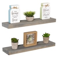 Imperative Dacor Floating Wall Shelves Set Of 2 - Functional & Rustic Wooden Shelve For Home Furnishing, Bathroom, Kitchen, & Farmhouse - Usa Handmade (Grey, 36 Inch Long X 55 Inch Wide)