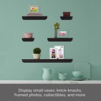 Melannco Floating Molding Shelves For Bedroom, Living Room, Bathroom, Kitchen, Nursery, Set Of 5, Espresso