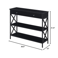 Convenience Concepts Tucson 1-Drawer Console Table With Shelves, Black/Black