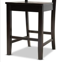 Baxton Studio Gervais Modern And Contemporary Transitional Dark Brown Finished Wood 2-Piece Counter Stool Set