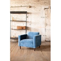 Gwg Outlet Velvet Club Chair With Steel Blue Md1010