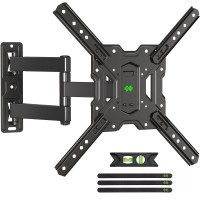 Usx Mount Ul Listed Full Motion Tv Wall Mount Swivel And Tilt For Most 26-60 Inch Tvs, Tv Mount Perfect Center Corner Design On Single Stud, Wall Mount Tv Bracket Up To Vesa 400X400Mm And 77 Lbs