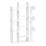 Vasagle Bookshelf, Tree-Shaped Bookcase With 13 Storage Shelves, Rounded Corners, 9.8D X 33.9W X 55.1H, White Ulbc067W01