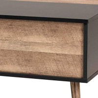 Baxton Studio Jensen Modern And Contemporary Two-Tone Black And Rustic Brown Finished Wood Lift Top Coffee Table With Storage Compartment