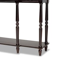 Baxton Studio Hallan Classic And Traditional French Provincial Rustic Whitewashed Oak Brown Finished Wood 3-Drawer Console Table