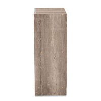 Baxton Studio Langston Modern And Contemporary Weathered Oak Finished Wood 2-Door Shoe Cabinet