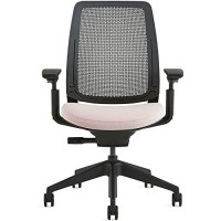Steelcase Series 2 Office Chair - Ergonomic Work Chair With Wheels For Hard Flooring - With Back Support, Weight-Activated Adjustment & Arm Support - Adjustable Rolling Chairs For Desk - Pink Lemonade