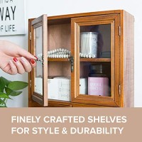 Primo Supply Wall Mount Storage Cabinet - 12X14X5 Wall Shelf Hanging Cupboard - Pantry Storage - Glass & Wood Storage Cabinets With Doors And Shelves - Floating Shelf Cabinet Storage Organization