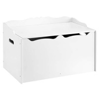 Amazon Basics Kids Wooden Toy Box Storage Chest, White