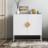 Ssline Elegant Wood Buffet Sideboard Kitchen Server Storage Cabinet Cupboard With 2 Doors&Shelves Modern White Buffet Cabinet Entryway Console Side Tables For Living Room Dining Room Bedroom