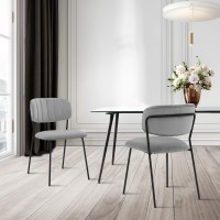 Armen Living Carlo Modern Velvet And Metal Dining Room Chairs-Set Of 2, Grey