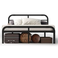 Onemo 14 Inch California King Bed Frame With Headboard And Footboard Metal Platform Bed Frames Heavy Duty Mattress Foundation Quiet And Anti-Slip No Box Spring Needed Black
