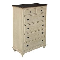 Sunset Trading Shades Of Sand Wood 6-Drawer Bedroom Chest In Cream Puffwalnut