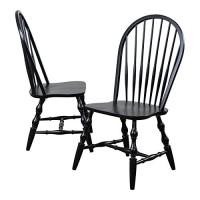 Sunset Trading Black Cherry Selections 20 Wood Dining Chair In Black (Set Of 2)