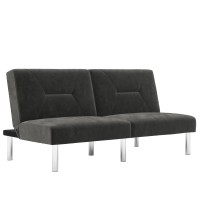 Dhp Convertible Sofa Bed And Couch Futon Width: 69Depth: 34Height: 31 Gray