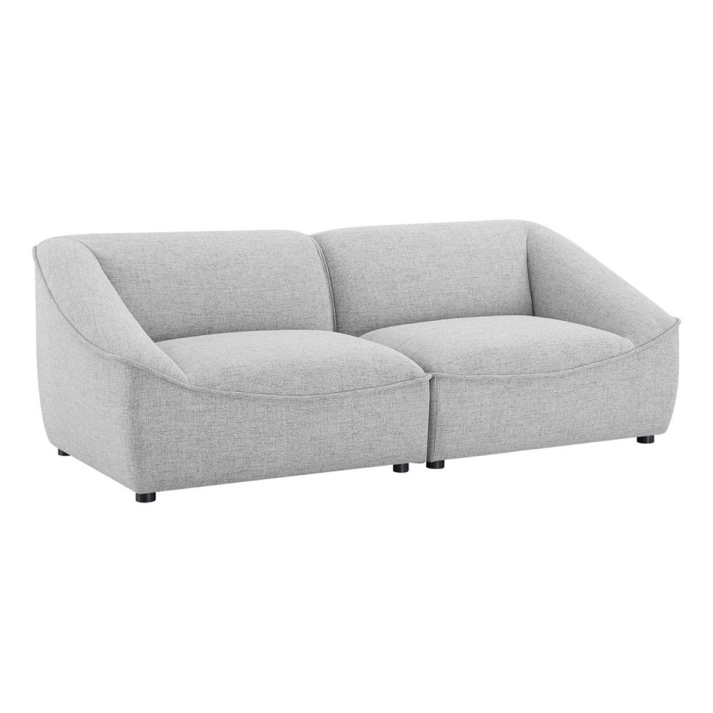 Modway Comprise Fabric Upholstered 2-Piece Loveseat, Light Gray