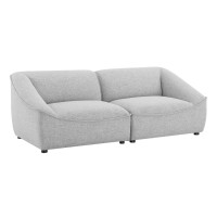 Modway Comprise Fabric Upholstered 2-Piece Loveseat, Light Gray