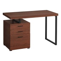 Monarch Specialties Laptop/Writing Floating Desktop-3 Storage Drawers-Left Or Right Setup-Home Office Computer Desk, 48 L, Cherry/Black