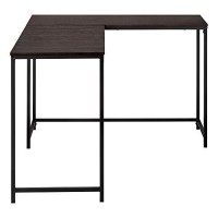 Monarch Specialties Corner Metal Base-Large Home Office Computer Desk, 58 L X 44 W, Espresso/Black