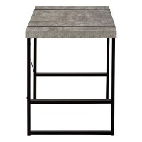Monarch Specialties Laptop/Writing Table With Thick-Panel Desktop And Inset Metal Legs - Home Office Computer Desk, 48 L, Grey Concrete-Look/Black