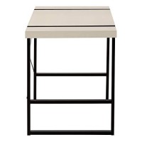 Monarch Specialties Laptop/Writing Table With Thick-Panel Desktop And Inset Metal Legs - Home Office Computer Desk, 48 L, Taupe/Black