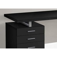 Monarch Specialties I 7649 Computer Desk, Home Office, Laptop, Left, Right Set-Up, Storage Drawers, 48 L, Work, Metal, Laminate, Black, Grey, Contemporary