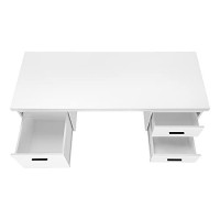 Monarch Specialties 7631 Computer Desk, Home Office, Laptop, Left, Right Set-Up, Storage Drawers, Work, Metal, Laminate, White, Black, Contemporary Desk-60, 60 L X 23.75 W X 30.25 H
