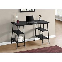 Monarch Specialties Modern Industrial Laptop Table/Writing Sawhorse Legs-4 Shelves-Home Office Computer Desk, 48 L, Black