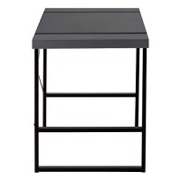 Monarch Specialties Laptop/Writing Table With Thick-Panel Desktop And Inset Metal Legs - Home Office Computer Desk, 48 L, Grey/Black