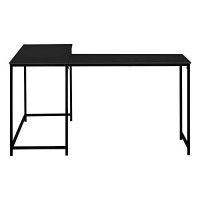 Monarch Specialties Corner Metal Base-Large Home Office Computer Desk, 58 L X 44 W, Black/Black