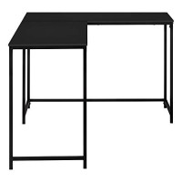 Monarch Specialties Corner Metal Base-Large Home Office Computer Desk, 58 L X 44 W, Black/Black